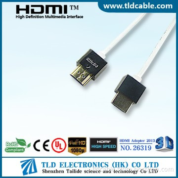 White Slim HDMI Cable with Metal Shell